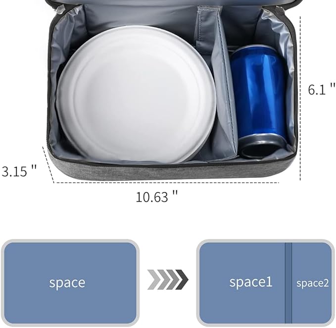 Breast Pump Bag Cooler Compartment for Breast Pump - Cooler and Moistureproof Bag Double Layer for Mother Breast Milk Pump Lunch Bag Outdoor Working (Dark Grey)