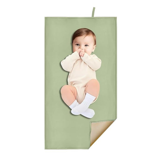 Green Baby Diaper Changing Pad, Portable Baby Changing Mat for Travel or Home, Foldable Mat Fits Perfectly in Diaper Bag (67-11)