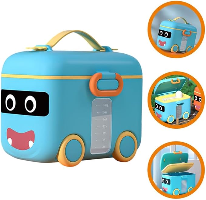 DECHOUS Baby Formula Dispenser Container Plastic Airtight Portable Milk Powder Dispenser On The Go with Scoop and Carry Handle for Travel Outdoor Activities, 180g