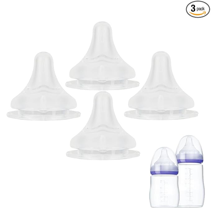 Compatible with Lansinoh XS Nipples,4 Pcs Fit for Lansinoh XS Flow Nipples,Extra Slow Flow,Size XS, 0+ Months, 4 Counts