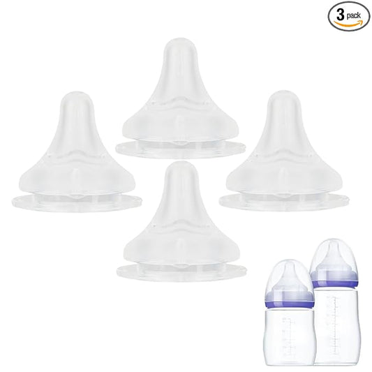 Compatible with Lansinoh S Nipple,4 Pcs Fit for Lansinoh Slow Flow Nipples,Slow Flow,Size S, 1+ Months, 4 Counts