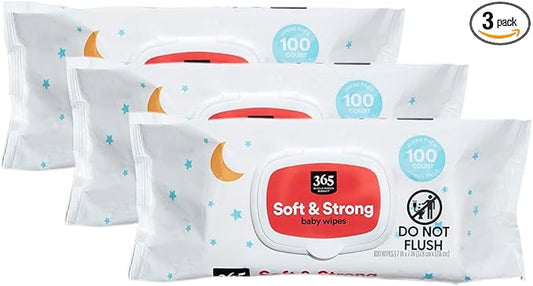 365 by Whole Foods Market, Refill Baby Wipes, 100 Count (Pack of 3)