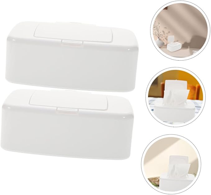 Refillable Wipe Holder with Button Lid Portable Tissue Dispenser Box for Baby Care Travel Bathroom Compact 6.69X4.13X2.36 Inch Fresh Wipes Storage Case