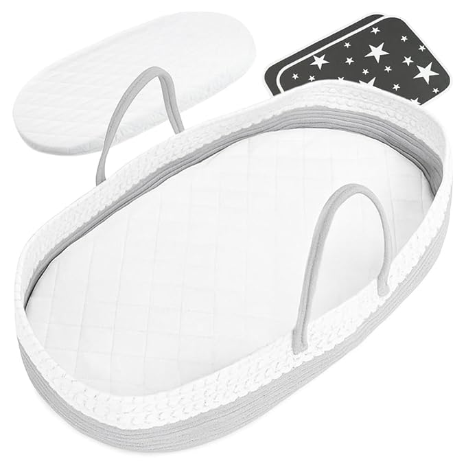 Soft & Stylish Portable Diaper Changing Basket with Changing Pad | Modern Baby Changing Pad Organizer with Waterproof Pad | Travel-Friendly Changing Basket | Ravenna