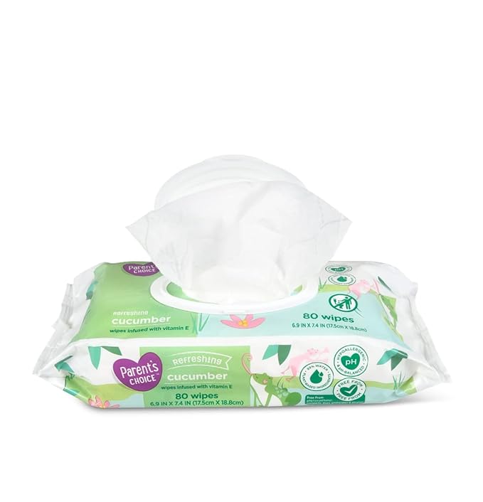Parent's Choice Baby Wipes Refreshing Cucumber 240 Ct w/ Aloe