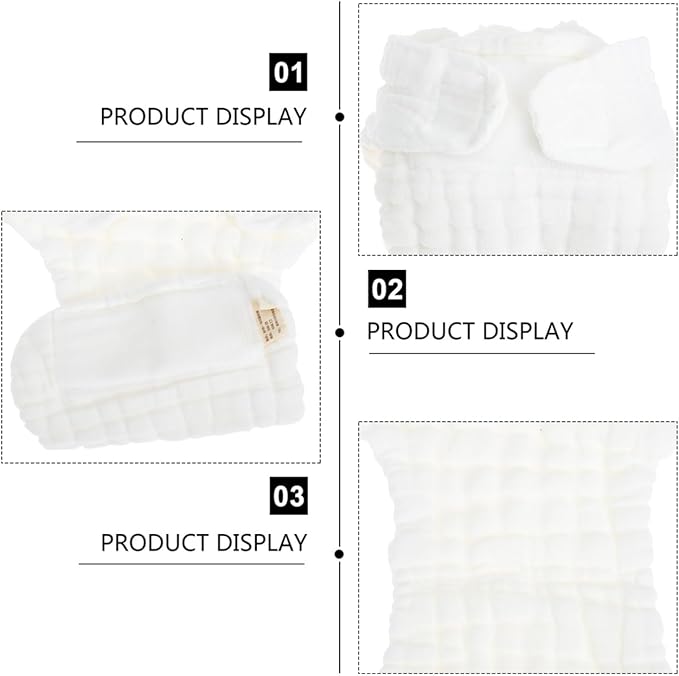 Healifty Newborn Baby Cloth Diapers: 5Pcs Reusable Washable Cotton Preemie Training Diapers for Infants White 14.5 X 10.6 Inch