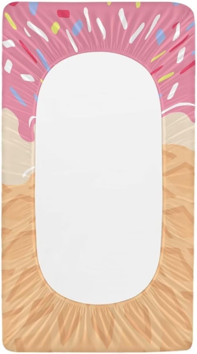 Cat Ice-Cream Changing Table Cover Breathable Stretchy Nursery Pad Change Cover Soft Changing Pad Cover for Boys Girls Fit 32"x16" Contoured Pad