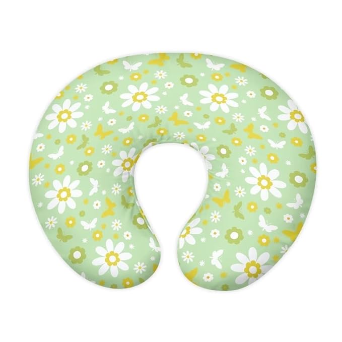 Floral Pillow Cover Girls Baby, Breastfeeding Pillow Cover for Baby, Snug Fits Newborn Nursing Pillow Case, Super Soft Breathable