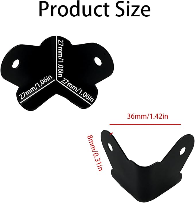 Heavy Duty Black Corner Protectors 8 Pack Iron Edge Guards for Furniture and Boxes Anti Dent Protection with Mounting Screws Powder Coat Finish