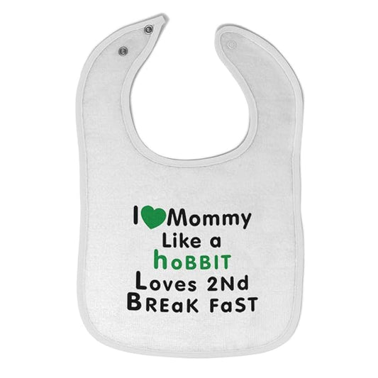 Toddler & Baby Bibs Burp Cloths Love Mommy Like Hobbit 2 Breakfast Funny New Cotton Items for Girl Boy Mom Gifts Aa White Design Only