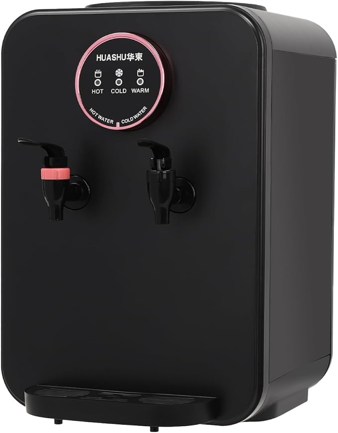 Top Loading Desktop Water Cooler Dispenser, 500W 110V Countertop Hot & Cold Water Coolers Drinking Fountain Portable Water Warmer for Home Bedroom Studio Office Grocery Store