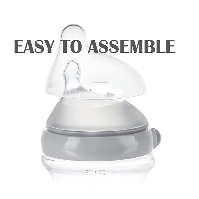 haakaa Gen.3 Natural Glass Baby Bottle&Silicone Orthodontic Bottle Nipple Set-Wide Neck Anti-Colic Variable Flow Nipple,Easy to Clean & Latch for 6m+ Breastfeeding Baby Toddler,BPA-Free
