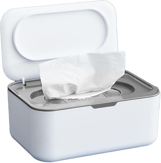 Wet Wipes Dispenser Container Box, Wet Napkin Storage Box Holder, Refillable Paper Tissue Case, Tissue Storage Box with Lid for Home Kitchen Bathroom Offices Car, Keep Wipes Fresh and Clean