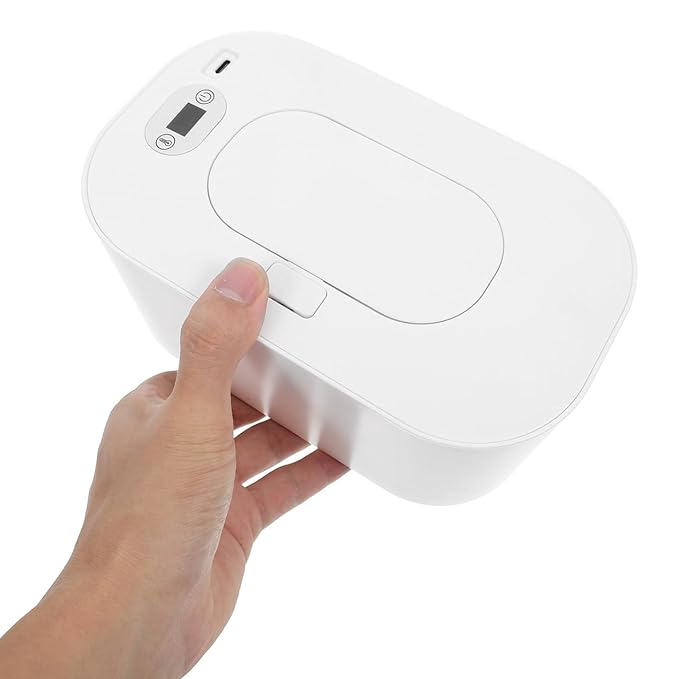 Toyvian Portable USB Baby Wipe Warmer with Adjustable 104-140 F Temperature Display Compact Heating Box for Comfortable Diaper Changes at Home and Outdoors
