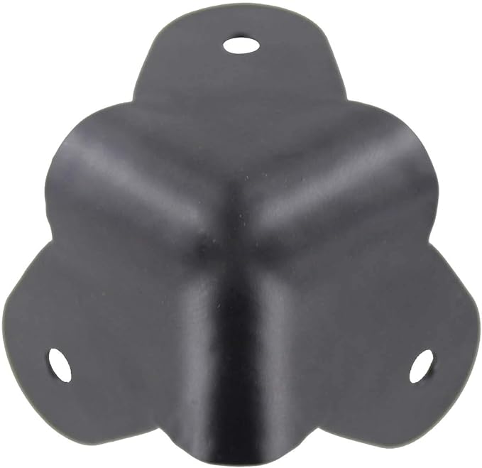 MIYAKO USA Set of 8-1.5" Speaker Cabinet/Amp Corners Protector / 3 Leg Black Powder Coat, Rounded - Super High Strength Black Coated Steel for Long Durability (21-815)
