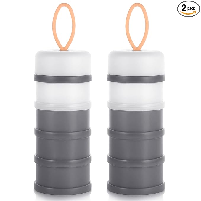 Accmor 2 Pack Baby Formula Dispenser On The Go, Stackable Formula Dispenser Formula Container to Go, Non-Spill Portable Milk Powder Kids Snack Storage Container, BPA Free