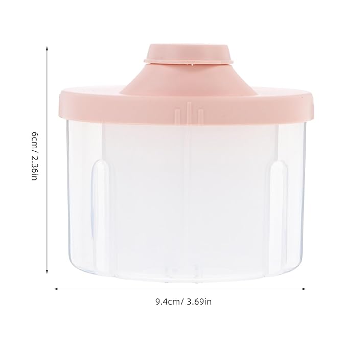 Toddmomy Portable Formula Dispenser for Baby Milk Powder with 4 Compartments 3.70X3.70X2.36In Leak-Proof Rotating Storage Container for Travel Outdoor Picnic Reusable