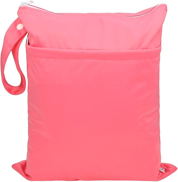 Grab and Go Wet Dry Cloth Diaper Bags -Waterproof Washable Reusable Diaper Organizer (simple bag, Dreaming Flower)