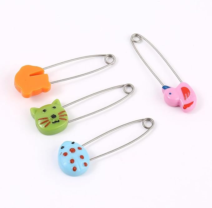 4pcs Plastic Head Safety Pins Infant Cloth Nappy Locking Buckles Kid Care Shower Diaper Clips Kids Muslin Cloth Brooch Holder