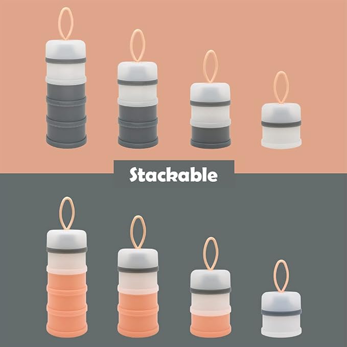 Baby Formula Dispenser, Formula Container, Portable Milk Powder Dispenser Container, Baby Feeding Travel Storage Container, Non-Spill Stackable Baby Snack Storage Container, BPA Free, 2 Packs