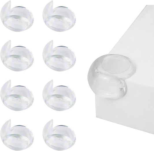Toddler Proofing Corner Bumpers, 8 Pack Silicone Table Corner Protectors for Furniture with 3 Side Self-Adhesive, Ball-Shape Corner Covers for Sharp Edges (S, 8pcs)