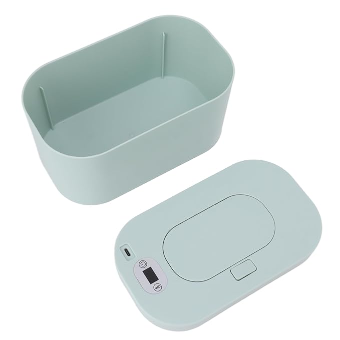 Baby Wipe Warmer, USB Constant Temperature Portable Wipe Heater Temperature Adjustment Warm Keeper Dispenser Large Capacity, Evenly Overall Heating 5V (Green)