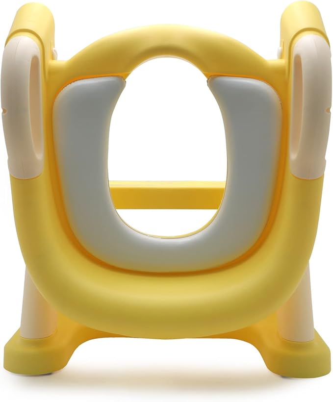 XKMT- Yellow Toddler Potty Training Seat Ladder Wider Step Toilet Chair Infant Kid Bathroom Trainer