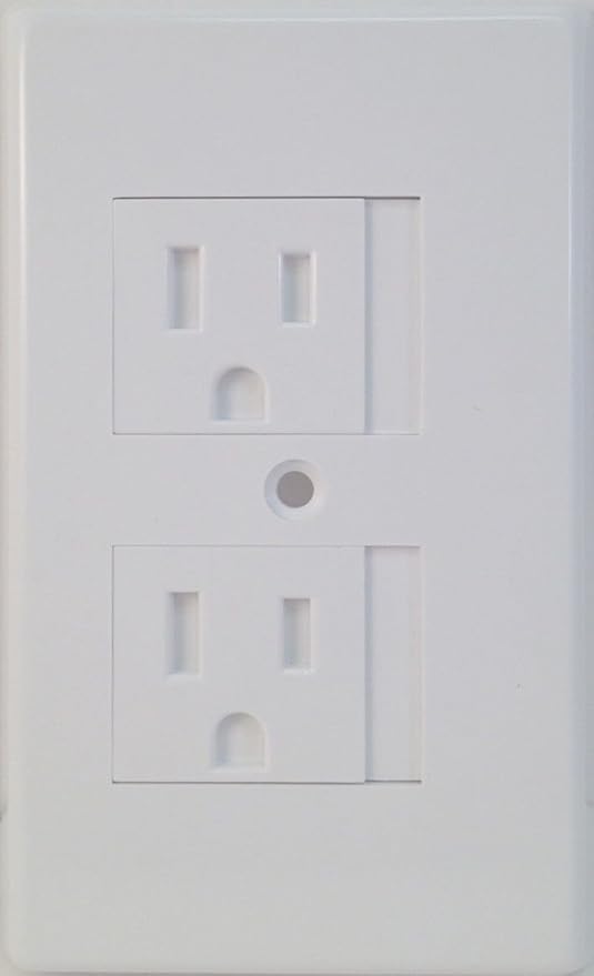 4 Pack Mommy's Helper Safe Plate Sliding Safety Outlet Cover 1 or 2 Screws (Std 4, White)