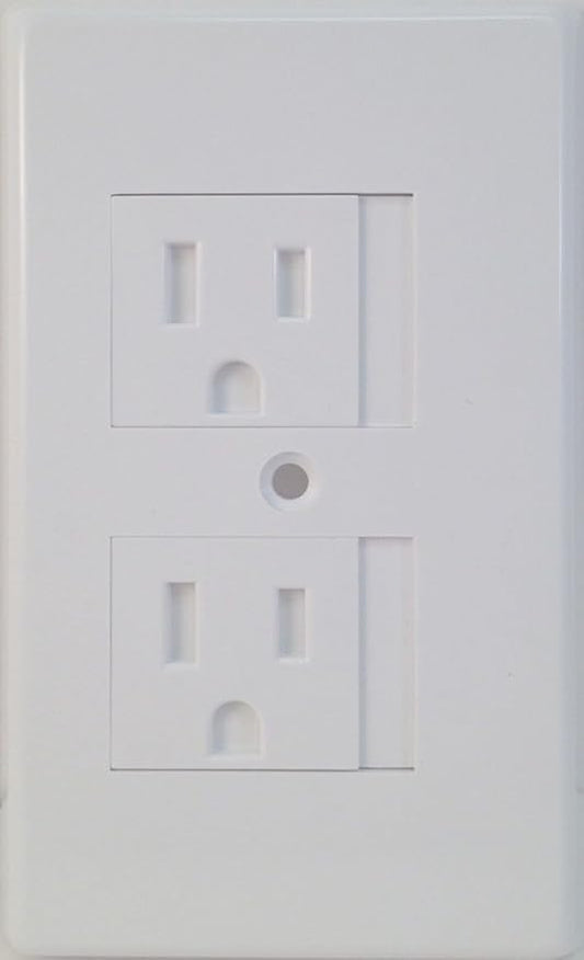 4 Pack Mommy's Helper Safe Plate Sliding Safety Outlet Cover 1 or 2 Screws (Std 4, White)