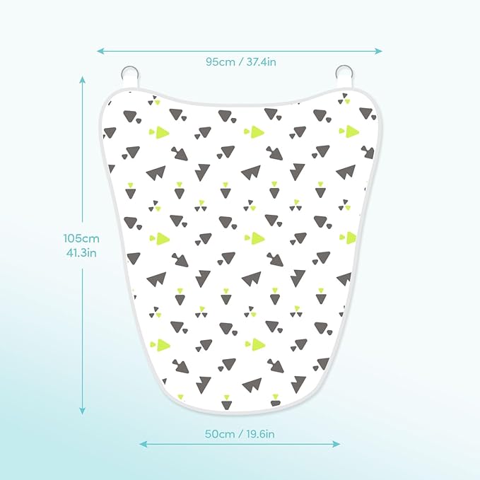 Sevi Bebe Multipurpose Muslin Cover 100% Cotton- Breathable Baby Essential, Breastfeeding, Nursing, Car Seat, Stroller Cover, Tummy Time Mat & Burp Cloth All in One (Triangle Pattern) (Pack of 1)