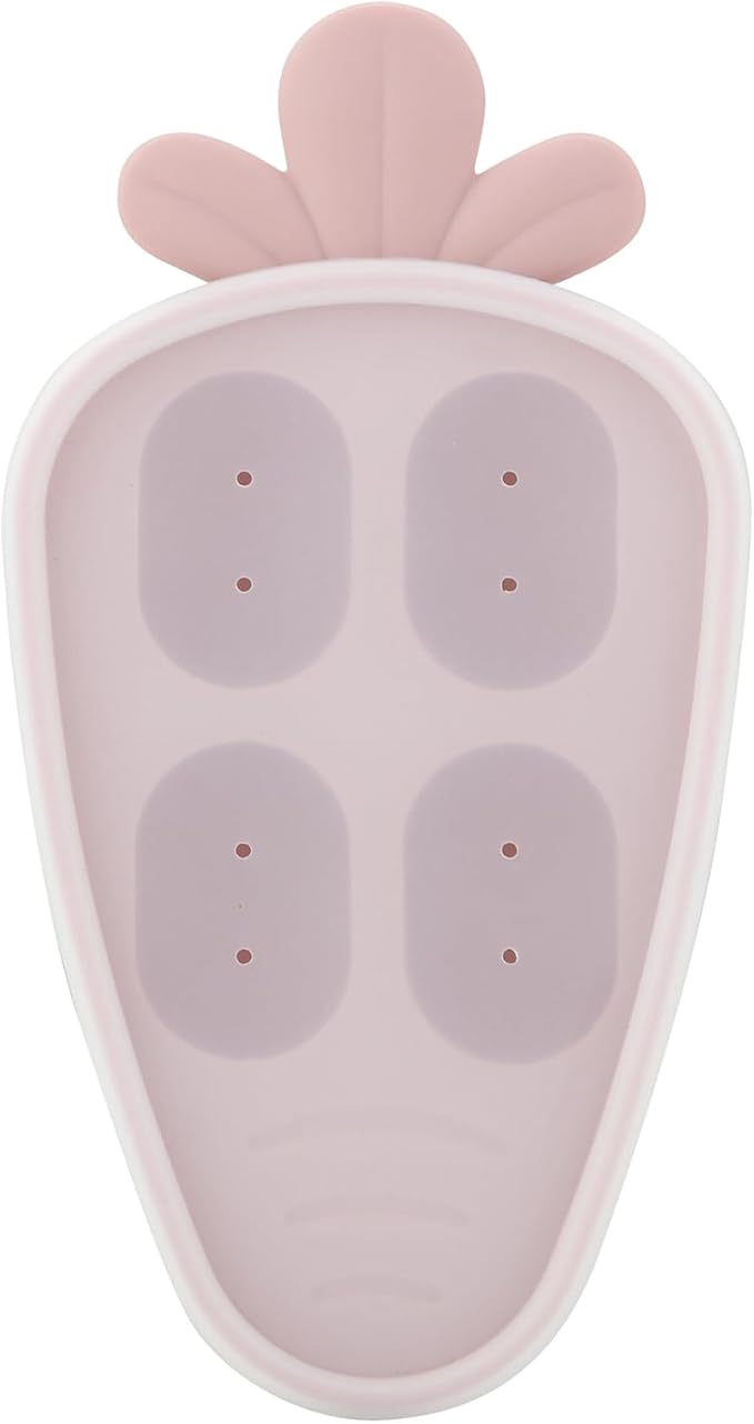 PandaEar 2 Pack Baby Food Freezer Tray with Lid, Silicone Nibble Freezer Tray, Breastmilk Popsicle Mold, Baby Food Storage Container, Carrot Design, BPA Free