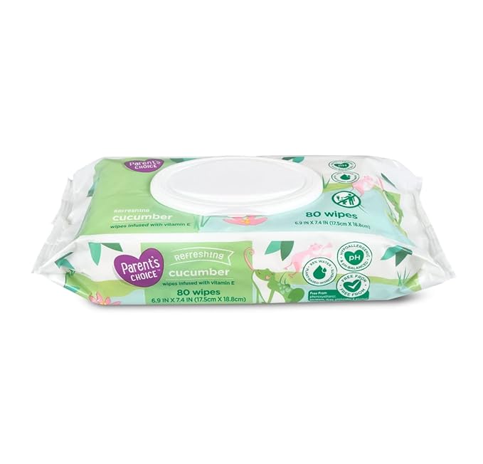 Parent's Choice Baby Wipes Refreshing Cucumber 240 Ct w/ Aloe