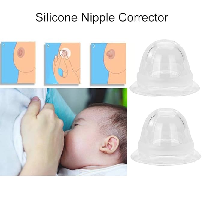 Nipple Sucker, 1 Pair/Box Food-Grade Silicone Breastfeeding Aid Women Flat and Inverted Nipples Former Enlager Corrector