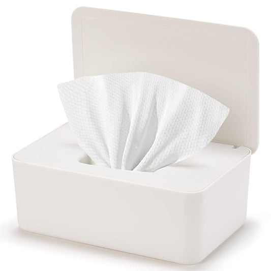 Baby Wipes Dispenser, Wipe Holder for Baby & Adult,Keeps Wet Tissue Fresh, Non-Slip Wipes Case, Flushable Wipe Container with Sealing Design Lid