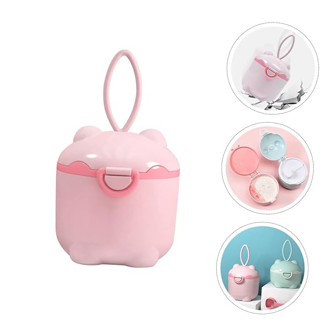 Hemoton 2pcs Portable Powder Dispenser Food-grade Container for Formula Storage Capacity for Travel and Outdoor Use Pig Design
