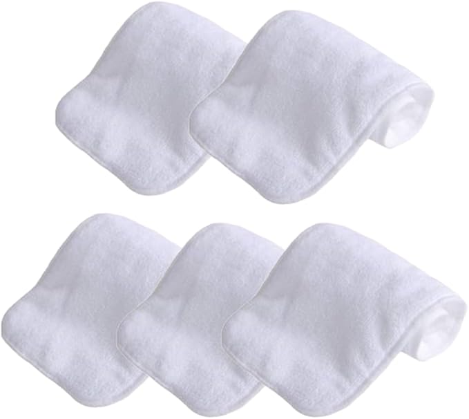 Kawaii Adult Diaper Liner Booster Pad Insert, Highly Absorbent Reusable Cloth Diaper Pads, Oversize 4-Layer (19 x 7.5) Pack of 5