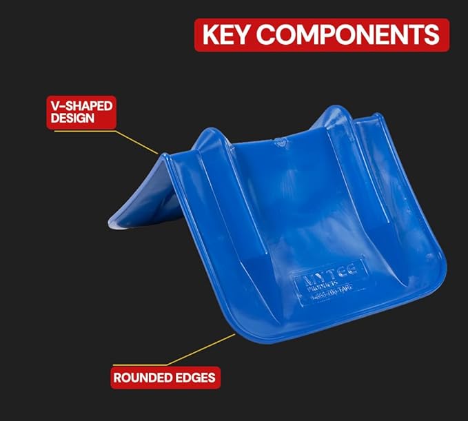 Mytee Products 40 Pack Blue Flatbed Edge Protectors w/Carrying Case & Webbing Handle - 8"x8"x10" Plastic V Shaped Corner Protectors for Cargo Loads & Tie Down Strap Guard - Fit 1 Strap Up to 4"