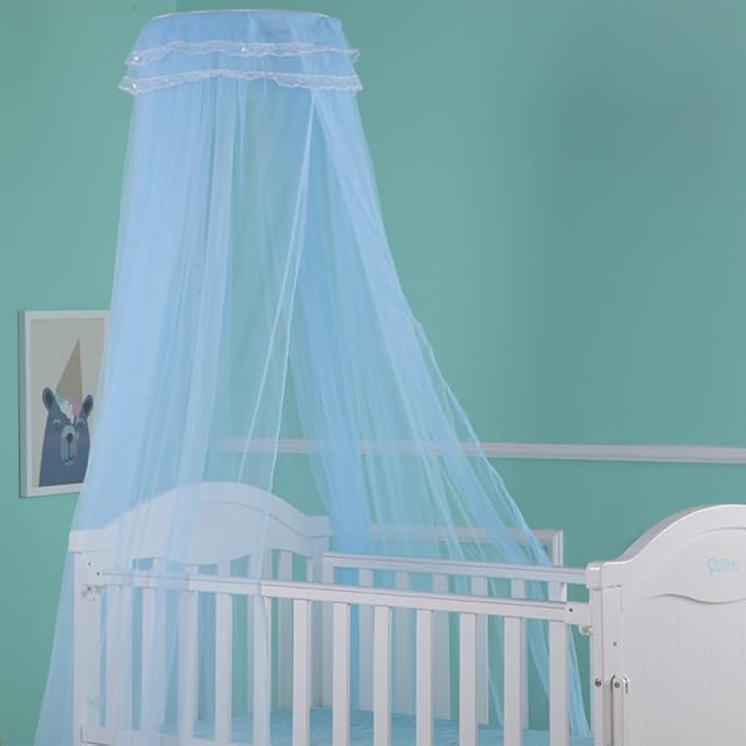haozaikeji Baby Crib Mosquito Net Breathable Crib Canopy Netting Baby Bed Cot Mosquito Net Hanging Dome Canopy (Without Stand)