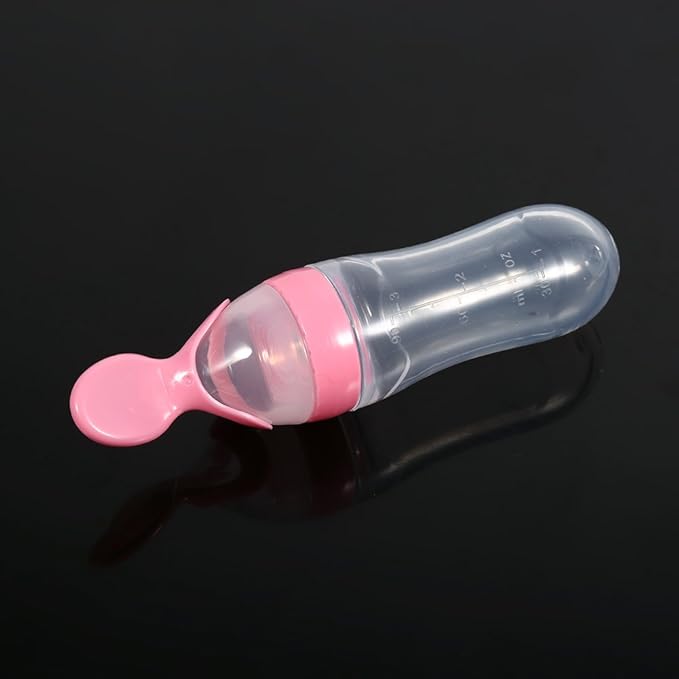 Silicone Spoon Bottle 90ml, S Food Supplement Bottle Rice Cereal Spoon for Semifluid Foods Bottle Feeder()