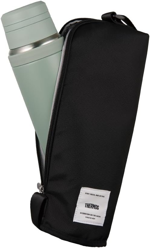 Thermos APL-1000 STB Insulated My Bottle Pouch with Shoulder for 33.8 fl oz (1 L), Water Bottle Cover, Can Also Be Used As A Cold Bag, Isotech Insulated Construction, Stone Black