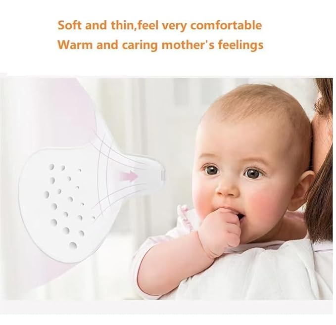 Breastfeeding Nipple Shields for Nursing Newborn Baby Nippleshield Breast Feeding 2 Count with Sterilizing Storage Case Clear (Size 13-16MM)