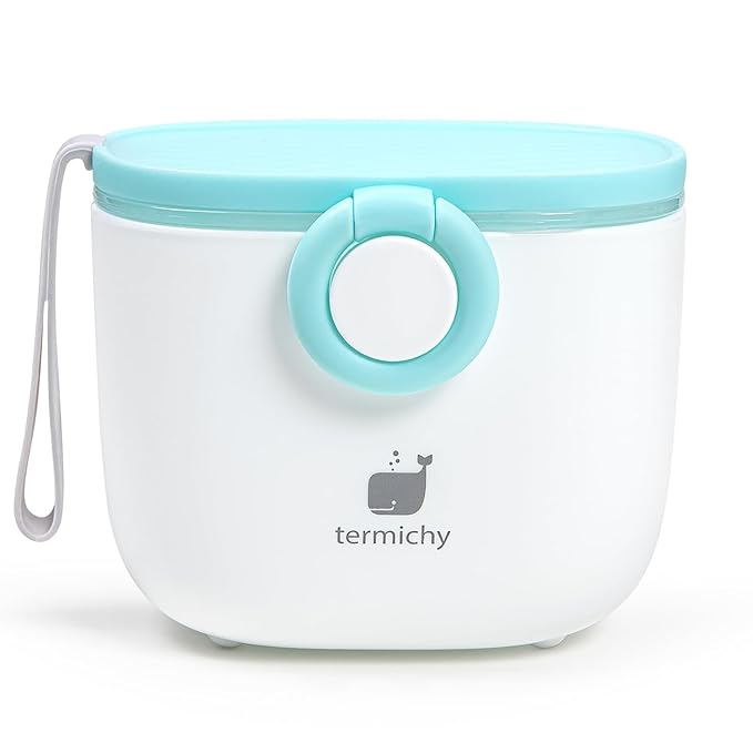 Termichy Baby Formula Dispenser, Portable Milk Powder Dispenser Container with Carry Handle and Scoop for Travel Outdoor Activities with Baby Infant, 8.8OZ, 0.55LB, 250g, 500ml (Baby Blue)