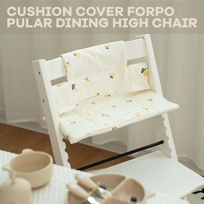 Baby Cushion Set Soft and Comfort High Chair Cushion for Infant, Toddler High Chair Accessories Easy to Clean and Install, Fig Grey