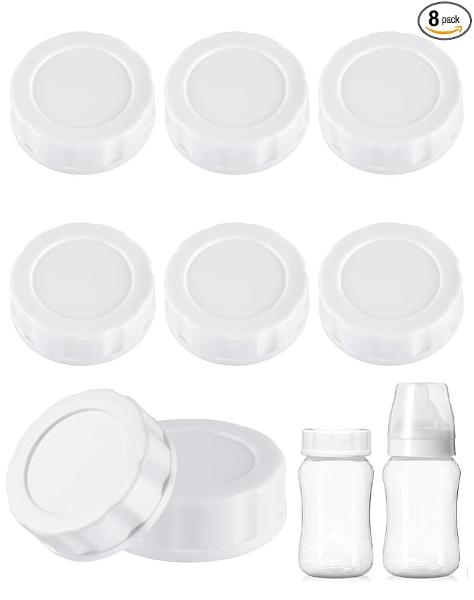 8Pack Baby Bottle Caps Compatible with Evenflo Wide Neck Baby Bottle, Travel and Storage Bottle Lids Replacement, Soft & Safe Bottle Lid (Only Evenflo Wide Neck Baby Bottle)