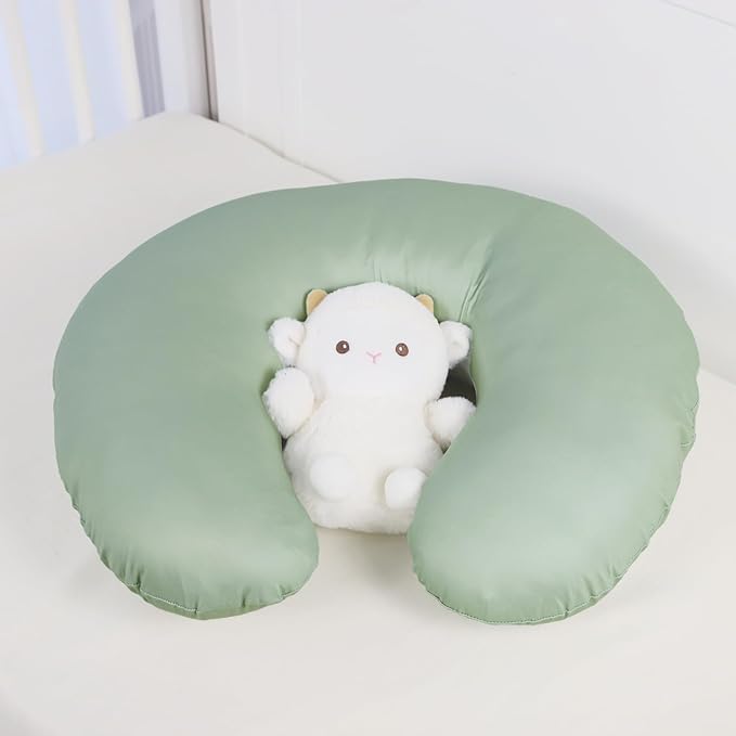 DILIMI 2 Pack Nursing Pillow Cover, Stretchy Removable Case for Breastfeeding Pillows, Ultra Soft Comfortable Slipcover for Baby Girl and Boy, Green Leaf
