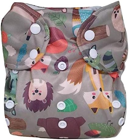 XL Cloth Diaper Cover for Big Kids 30-70 Pounds, Reusable Cloth Nappy Wrap for Children 13-30 Kgs (Forest Animals)