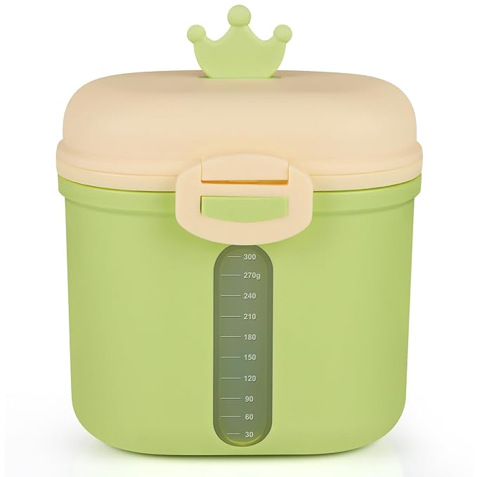 Accmor Baby Formula Dispense On The Go, Portable Milk Powder Formula Dispenser with Scoop,Formula Containers for Travel Hold 12.7oz/360g Formula, Green