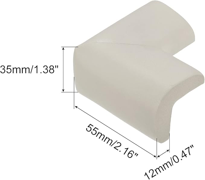 uxcell Corner Guards Edge Protectors, 12Pack Foam Safety Bumper L Shape, 55mm/2.16"(L) for Furniture Corner Table Edge Guard, Gray