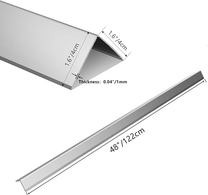 Aluminium Alloy Corner Guards 12Pcs Wall Corner Protector 1.6" x 1.6" x 48" Wall Corner Protection Decoration Pack of 12 Corner Guards 20 Ga/1 mm Thickness