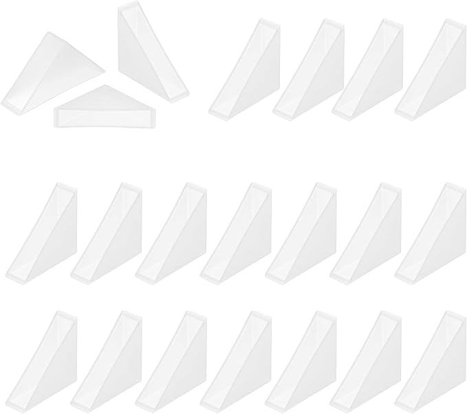 uxcell 60Pcs Triangle Glass Corner Protector, 0.39 x 1.38 Inch Plastic Glass Table Corner Protector Transport Corner Guard for Glass, Ceramics, Wood, and Steel(Right Angle, Clear)
